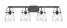 Innovations Lighting 423-4W-BK-G412-6SDY - Pilaster II Bell - 4 Light - 37 inch - Matte Black - Bath Vanity Light