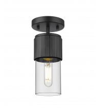 Innovations Lighting 428-1F-BK-G428-7CL - Bolivar - 1 Light - 5 inch - Matte Black - Semi-Flush Mount