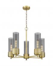 Innovations Lighting 428-5CR-BB-G428-12SM - Bolivar - 5 Light - 25 inch - Brushed Brass - Chain Hung - Chandelier