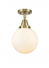 Innovations Lighting 447-1C-AB-G201-8 - Beacon - 1 Light - 8 inch - Antique Brass - Semi-Flush Mount