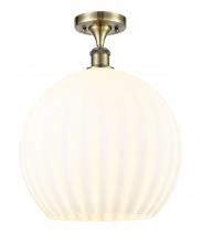 Innovations Lighting 516-1C-AB-G1217-14WV - White Venetian - 1 Light - 14 inch - Antique Brass - Semi-Flush Mount