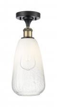 Innovations Lighting 516-1C-BAB-G480-6OP - Brookhaven Almond - 1 Light - 6 inch - Black Antique Brass - Semi-Flush Mount