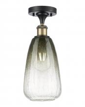 Innovations Lighting 516-1C-BAB-G480-6SL - Brookhaven Almond - 1 Light - 6 inch - Black Antique Brass - Semi-Flush Mount