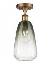 Innovations Lighting 516-1C-BB-G480-6SL - Brookhaven Almond - 1 Light - 6 inch - Brushed Brass - Semi-Flush Mount