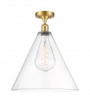 Innovations Lighting 516-1C-SG-GBC-162 - Berkshire - 1 Light - 16 inch - Satin Gold - Semi-Flush Mount