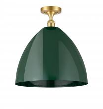 Innovations Lighting 516-1C-SG-MBD-16-GR-LED - Plymouth - 1 Light - 16 inch - Satin Gold - Semi-Flush Mount