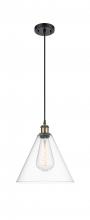 Innovations Lighting 516-1P-BAB-GBC-122 - Berkshire - 1 Light - 12 inch - Black Antique Brass - Cord hung - Mini Pendant