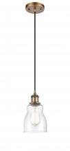 Innovations Lighting 516-1P-BB-G394 - Ellery - 1 Light - 5 inch - Brushed Brass - Cord hung - Mini Pendant