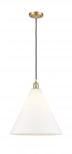 Innovations Lighting 516-1P-SG-GBC-161 - Berkshire - 1 Light - 16 inch - Satin Gold - Cord hung - Pendant