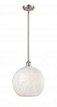 Innovations Lighting 516-1S-SN-G1216-12WM - White Mouchette - 1 Light - 12 inch - Brushed Satin Nickel - Mini Pendant