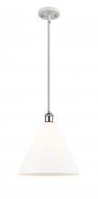 Innovations Lighting 516-1S-WPC-GBC-121 - Berkshire - 1 Light - 12 inch - White Polished Chrome - Mini Pendant