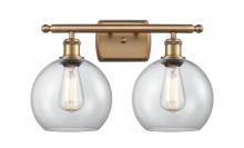 Innovations Lighting 516-2W-BB-G122-8 - Athens - 2 Light - 18 inch - Brushed Brass - Bath Vanity Light