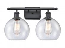 Innovations Lighting 516-2W-BK-G124-8 - Athens - 2 Light - 18 inch - Matte Black - Bath Vanity Light