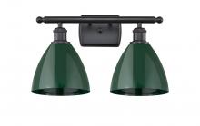 Innovations Lighting 516-2W-BK-MBD-75-GR - Plymouth - 2 Light - 18 inch - Matte Black - Bath Vanity Light