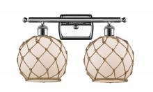 Innovations Lighting 516-2W-PC-G121-8RB - Farmhouse Rope - 2 Light - 18 inch - Polished Chrome - Bath Vanity Light