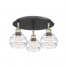 Innovations Lighting 516-3C-BAB-G556-6CL - Rochester - 3 Light - 18 inch - Black Antique Brass - Flush Mount