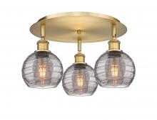 Innovations Lighting 516-3C-BB-G1213-6SM - Athens Deco Swirl - 3 Light - 18 inch - Brushed Brass - Flush Mount