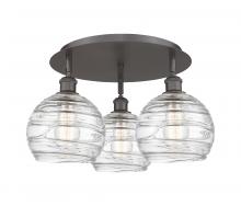 Innovations Lighting 516-3C-OB-G1213-8 - Athens Deco Swirl - 3 Light - 20 inch - Oil Rubbed Bronze - Flush Mount