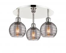 Innovations Lighting 516-3C-PN-G1213-6SM - Athens Deco Swirl - 3 Light - 18 inch - Polished Nickel - Flush Mount