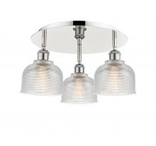 Innovations Lighting 516-3C-PN-G412 - Dayton - 3 Light - 17 inch - Polished Nickel - Flush Mount