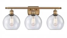 Innovations Lighting 516-3W-BB-G124 - Athens - 3 Light - 28 inch - Brushed Brass - Bath Vanity Light