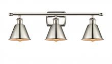 Innovations Lighting 516-3W-PN-M8-LED - Smithfield - 3 Light - 27 inch - Polished Nickel - Bath Vanity Light