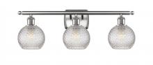 Innovations Lighting 516-3W-SN-G122C-6CL - Athens - 3 Light - 26 inch - Brushed Satin Nickel - Bath Vanity Light