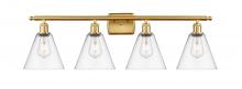 Innovations Lighting 516-4W-SG-GBC-82 - Berkshire - 4 Light - 38 inch - Satin Gold - Bath Vanity Light