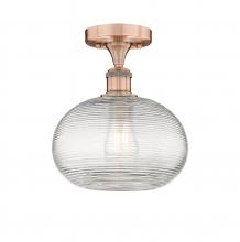 Innovations Lighting 616-1F-AC-G555-10CL - Ithaca - 1 Light - 10 inch - Antique Copper - Semi-Flush Mount