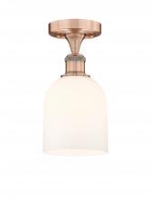 Innovations Lighting 616-1F-AC-G558-6GWH - Bella - 1 Light - 6 inch - Antique Copper - Semi-Flush Mount