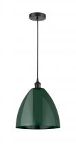 Innovations Lighting 616-1P-BK-MBD-12-GR - Plymouth - 1 Light - 12 inch - Matte Black - Cord hung - Mini Pendant