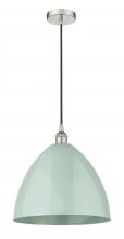 Innovations Lighting 616-1P-PN-MBD-16-SF - Plymouth - 1 Light - 16 inch - Polished Nickel - Cord hung - Mini Pendant