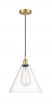 Innovations Lighting 616-1P-SG-GBC-122 - Berkshire - 1 Light - 12 inch - Satin Gold - Mini Pendant