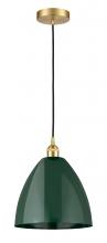 Innovations Lighting 616-1P-SG-MBD-12-GR - Plymouth - 1 Light - 12 inch - Satin Gold - Cord hung - Mini Pendant