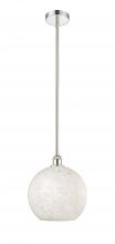 Innovations Lighting 616-1S-PN-G1216-12WM - White Mouchette - 1 Light - 12 inch - Polished Nickel - Stem Hung - Mini Pendant