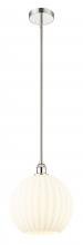 Innovations Lighting 616-1S-PN-G1217-12WV - White Venetian - 1 Light - 12 inch - Polished Nickel - Stem Hung - Mini Pendant