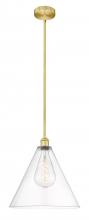 Innovations Lighting 616-1S-SG-GBC-162 - Berkshire - 1 Light - 16 inch - Satin Gold - Cord hung - Pendant