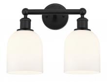 Innovations Lighting 616-2W-BK-G558-6GWH - Bella - 2 Light - 15 inch - Matte Black - Bath Vanity Light