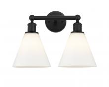 Innovations Lighting 616-2W-BK-GBC-81 - Berkshire - 2 Light - 17 inch - Matte Black - Bath Vanity Light