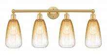 Innovations Lighting 616-4W-SG-G480-6AM - Brookhaven Almond - 4 Light - 33 inch - Satin Gold - Bath Vanity Light