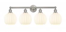 Innovations Lighting 616-4W-SN-G1217-8WV - White Venetian - 4 Light - 35 inch - Satin Nickel - Bath Vanity Light