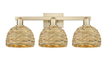 Innovations Lighting 716-3W-CB-RBD-8-NAT - Woven Rattan - 3 Light - 27 inch - Champagne Bronze - Bath Vanity Light