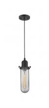 Innovations Lighting 900-1P-BK-CE228-BK-CL - Centri - 1 Light - 5 inch - Matte Black - Cord hung - Mini Pendant