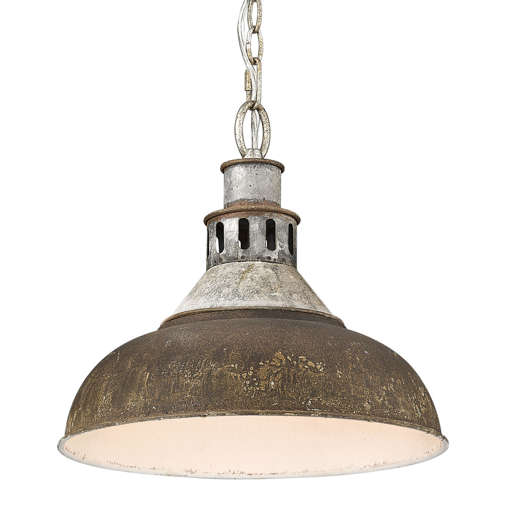 Kinsley Large Pendant in Aged Galvanized Steel