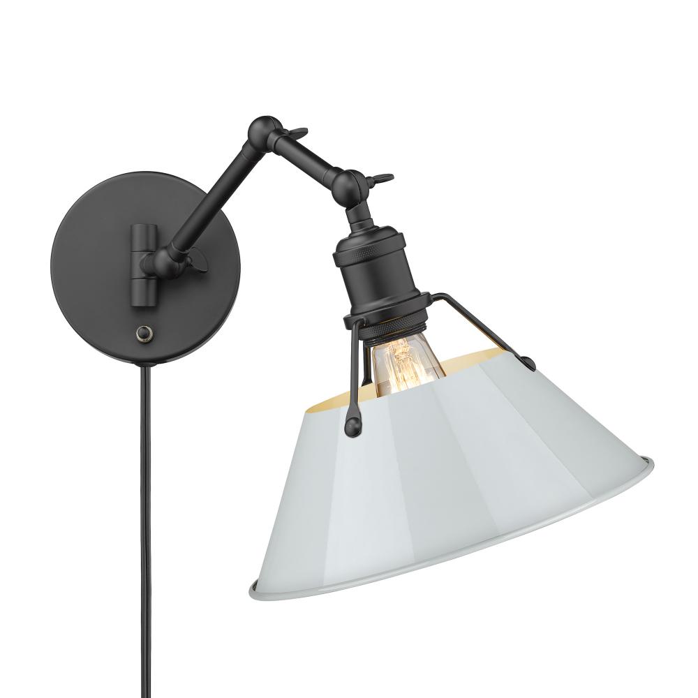 Orwell Articulating Wall Sconce in Matte Black with Dusky Blue