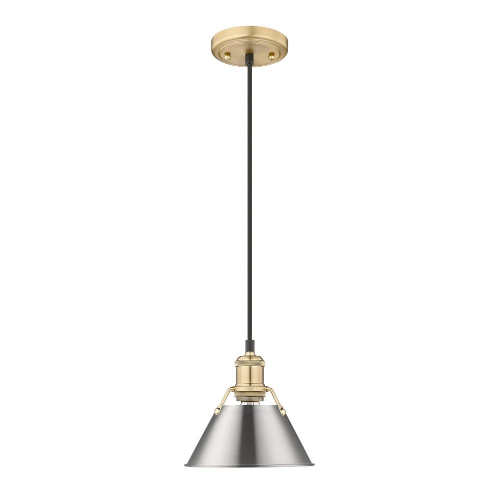 Orwell BCB Small Pendant - 7" in Brushed Champagne Bronze with Pewter shade