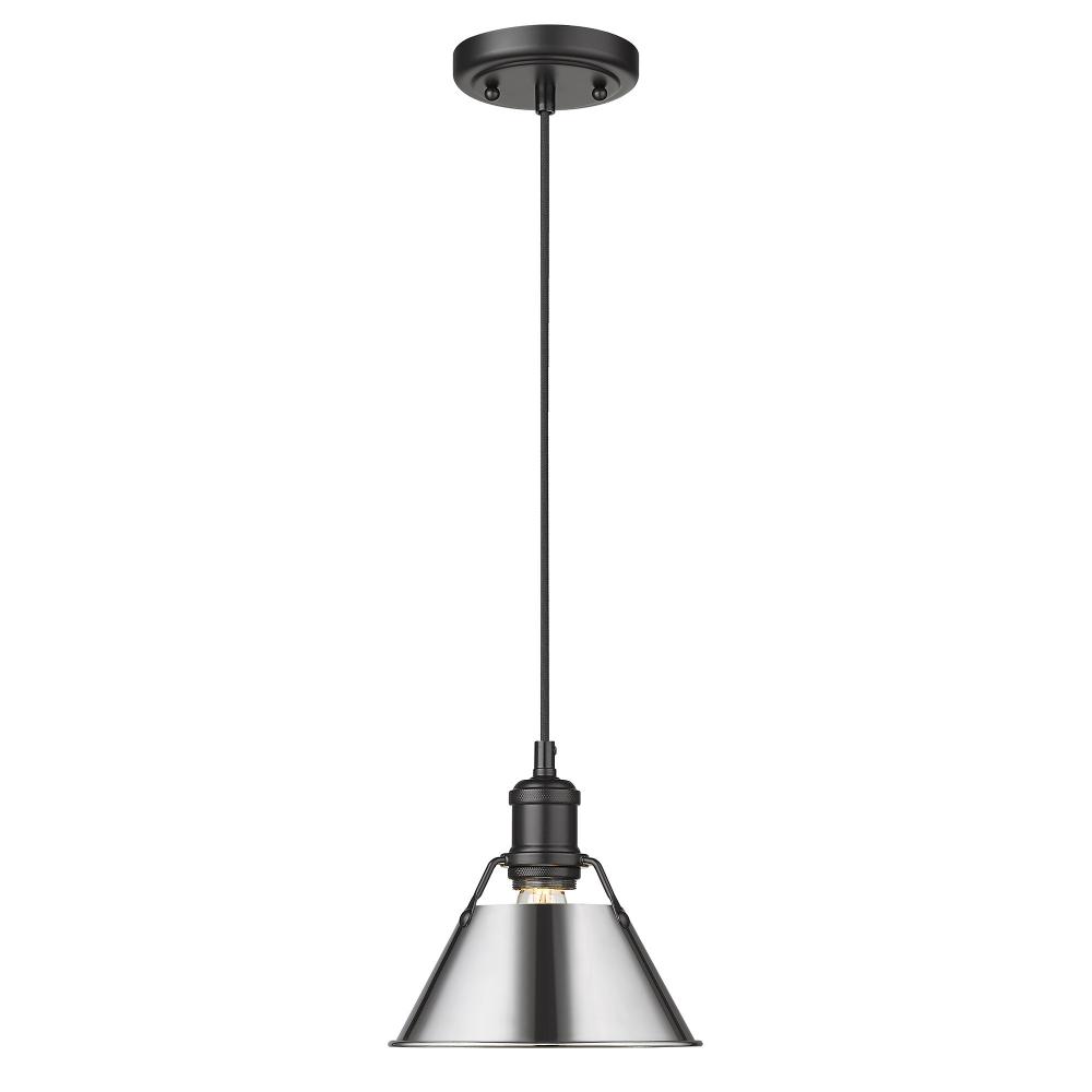 Orwell 7.5" Wide Small Pendant in Matte Black with Chrome