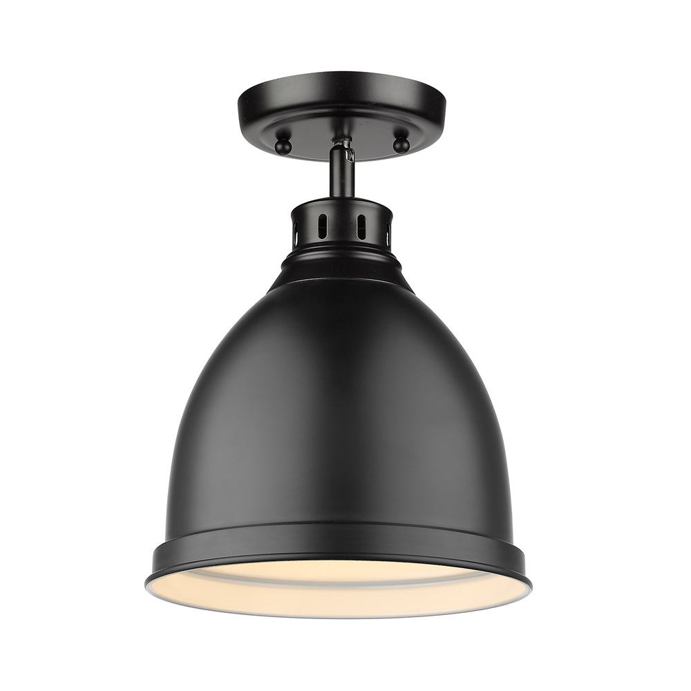 Duncan Flush Mount in Matte Black with a Matte Black Shade