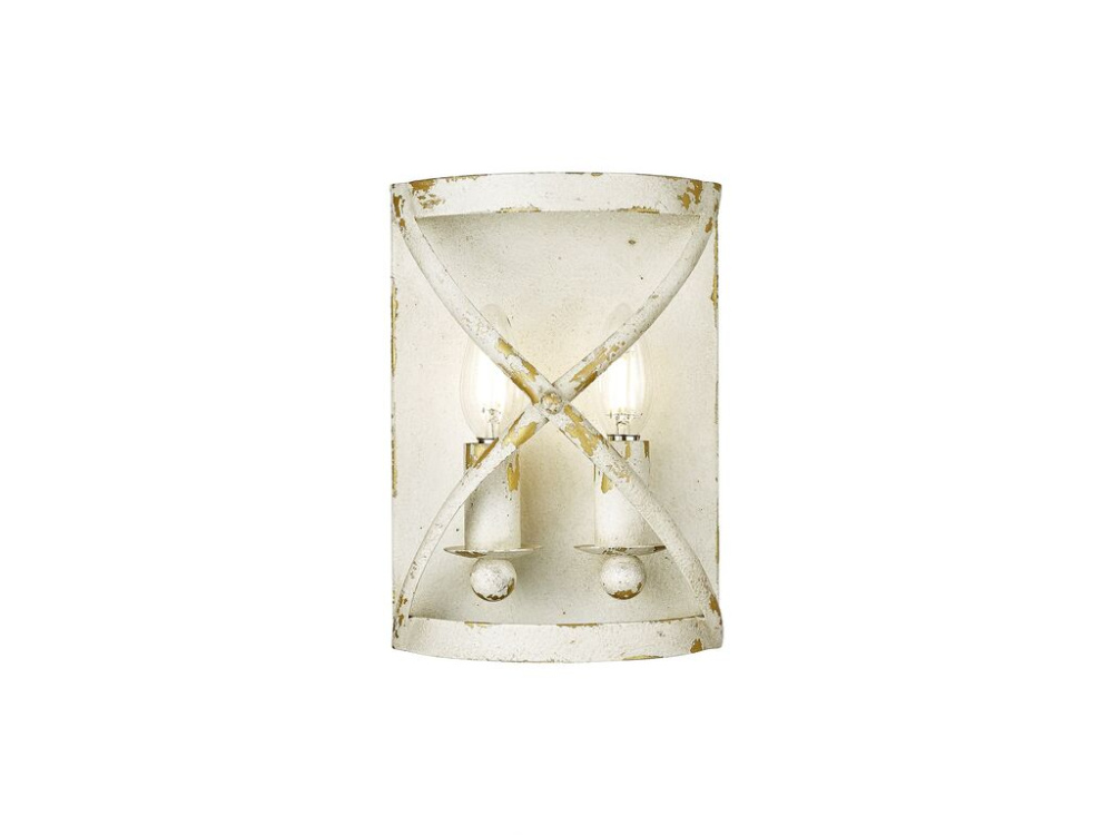 Alcott 2 Light Wall Sconce in Antique Ivory with No Shade