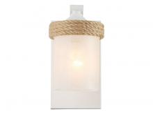 Golden 1048-BA1 NWT-CS - Chatham 1-Light Wall Sconce in Natural White with Clear Sandblasted Glass